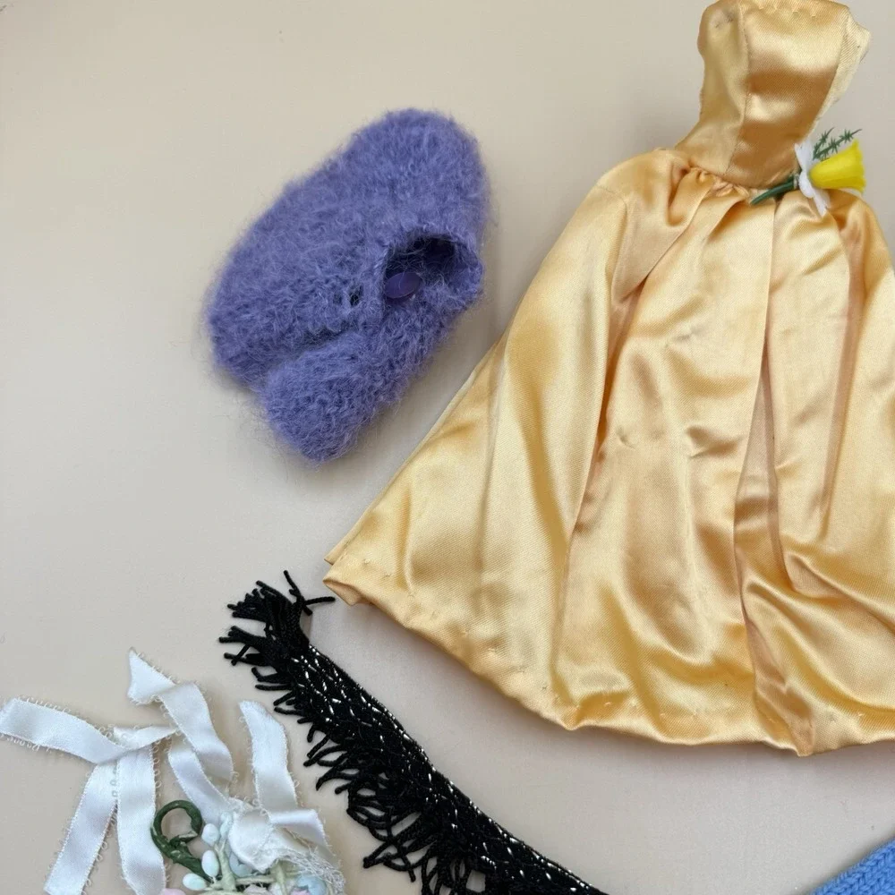 Vintage Barbie Doll Clothes Lot Mattel 1960s Handmade Dress Bouquet